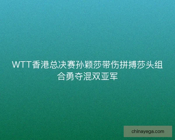WTT香港总决赛孙颖莎带伤拼搏莎头组合勇夺混双亚军