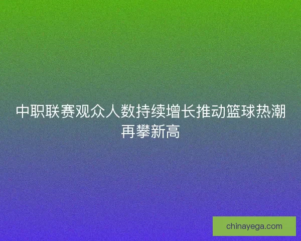 中职联赛观众人数持续增长推动篮球热潮再攀新高