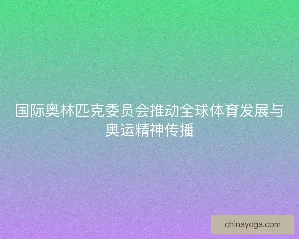 国际奥林匹克委员会推动全球体育发展与奥运精神传播